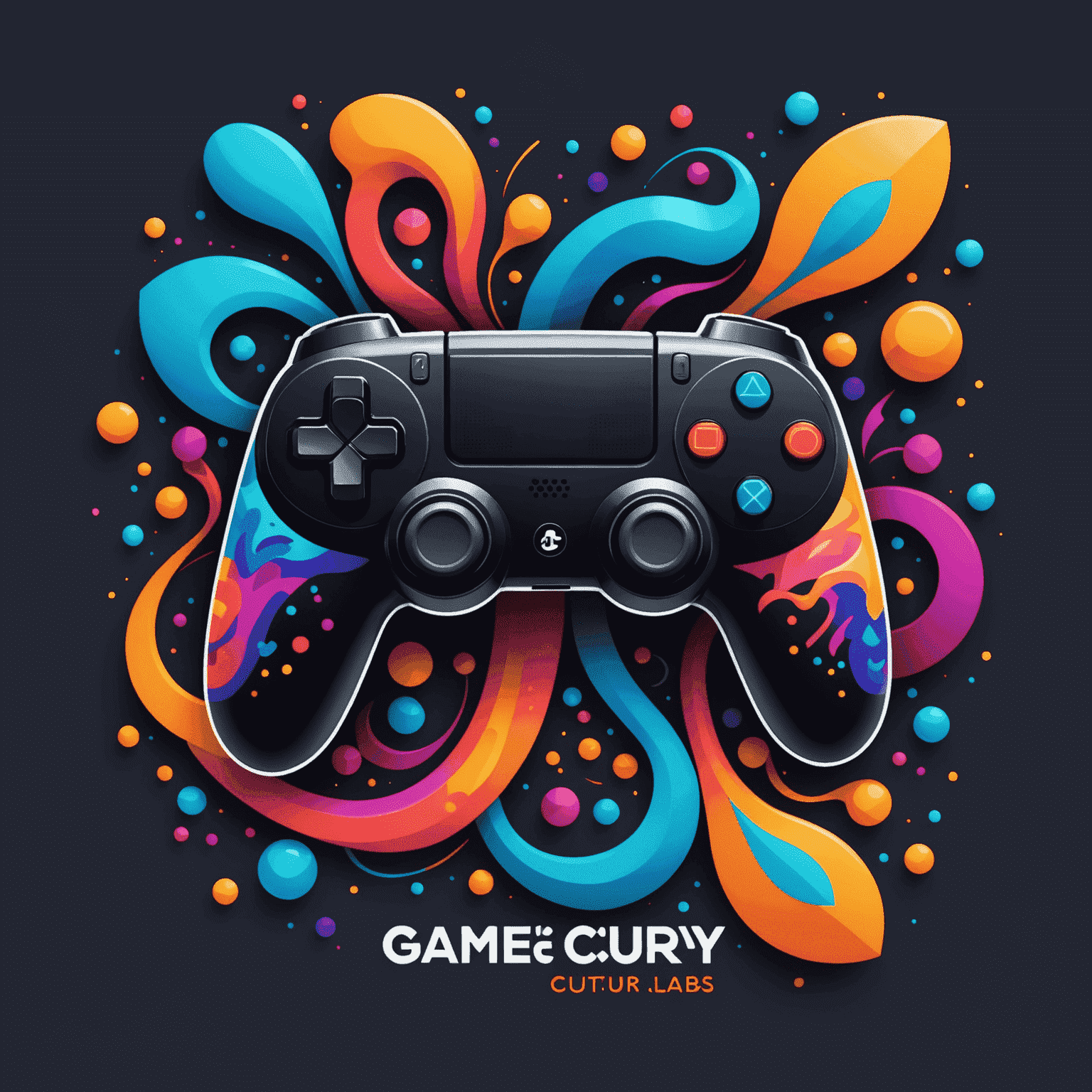 GameCurryLabs logo featuring abstract game controller shapes in vibrant Indian-inspired colors