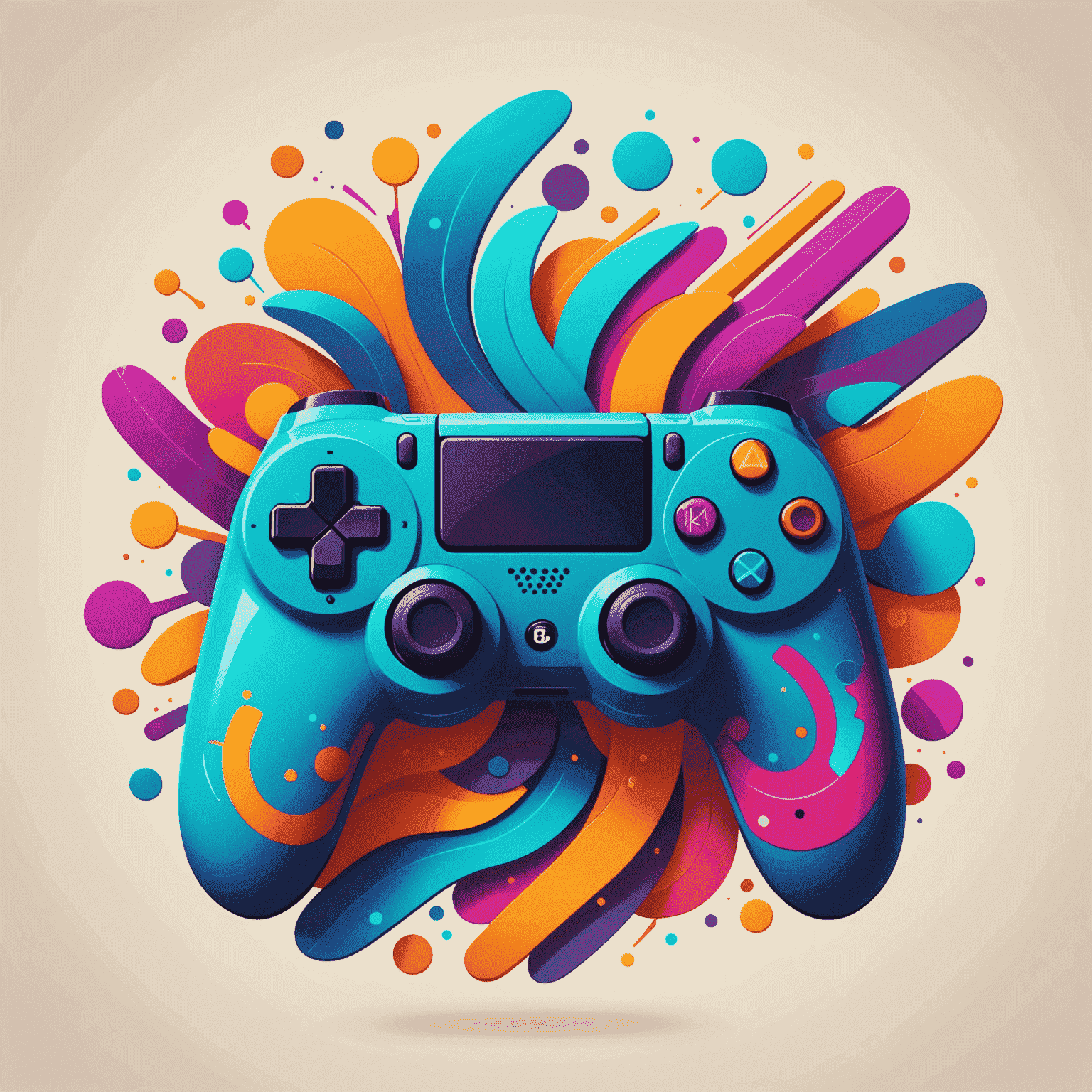 GameCurryLabs logo featuring abstract game controller shapes in vibrant Indian-inspired colors