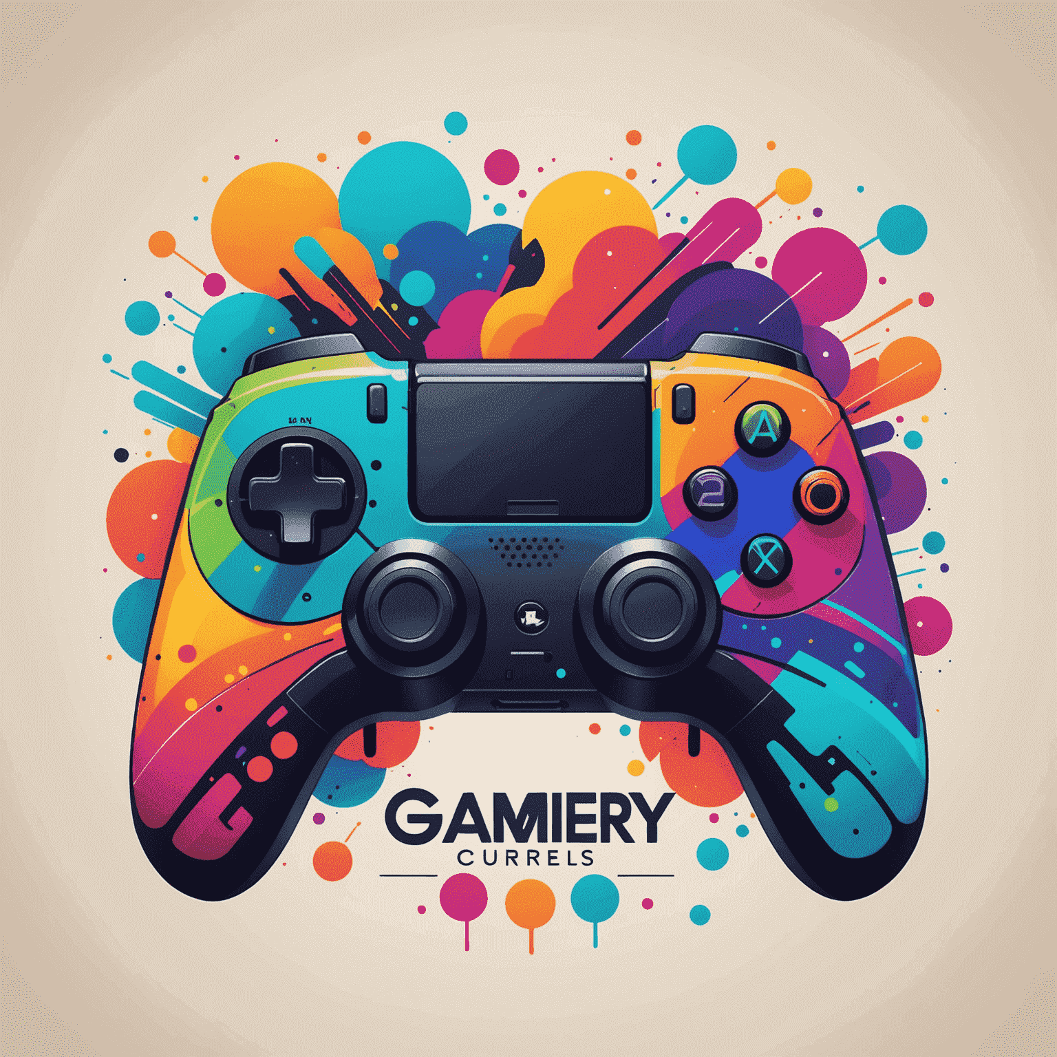 GameCurryLabs logo featuring abstract game controller shapes in vibrant Indian-inspired colors