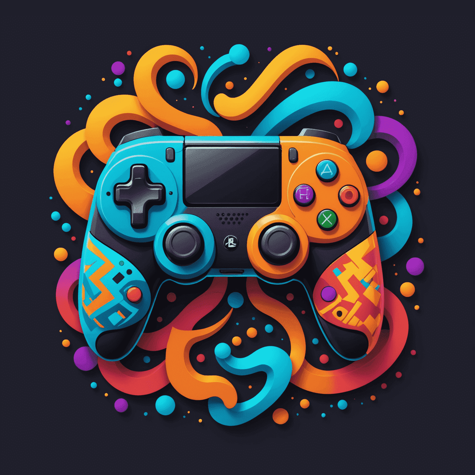 GameCurryLabs logo featuring abstract game controller shapes in vibrant Indian-inspired colors
